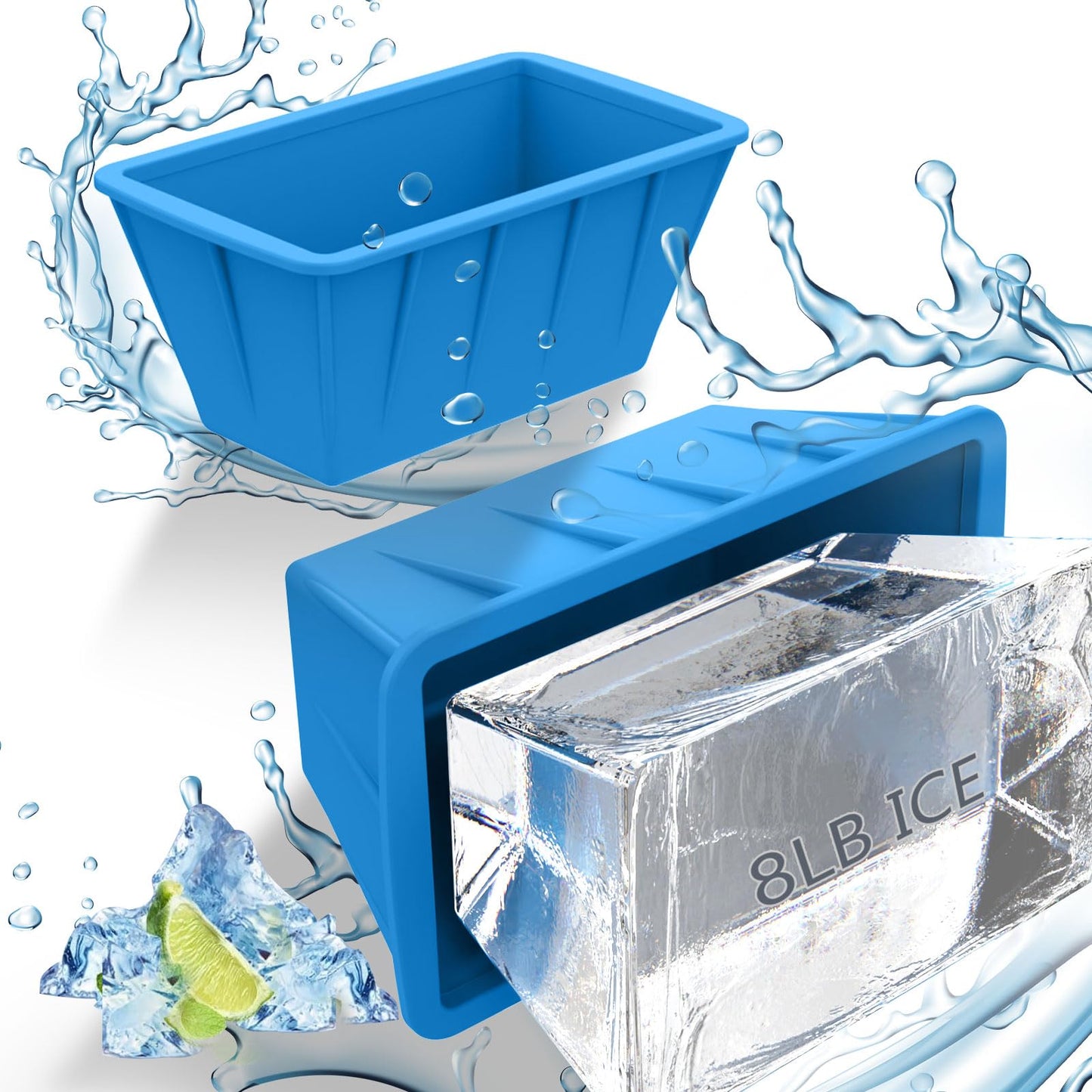 Extra Large Ice Block Molds 4 Pack 32LB for Cold Plunge Tub