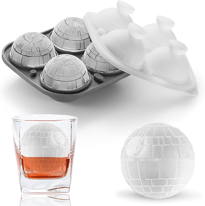 Nax Caki 3D Golf Ice Cube Tray, Large Golf Silicone Fun Shapes Whiskey Ice Mold with Funnel for Cocktails, Bourbon,Brandy, Whiskey Gifts for Men Black