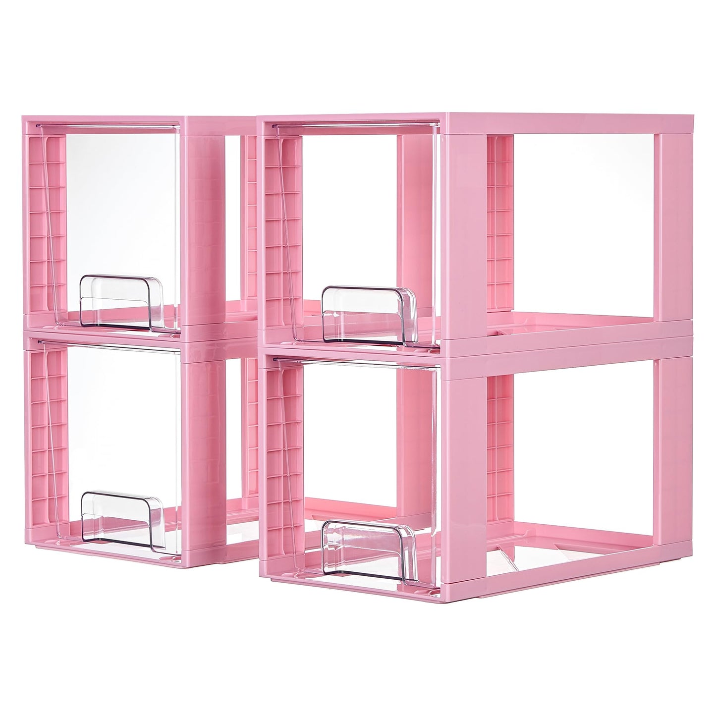 Vtopmart 2 Pack Large Stackable Storage Drawers, Clear