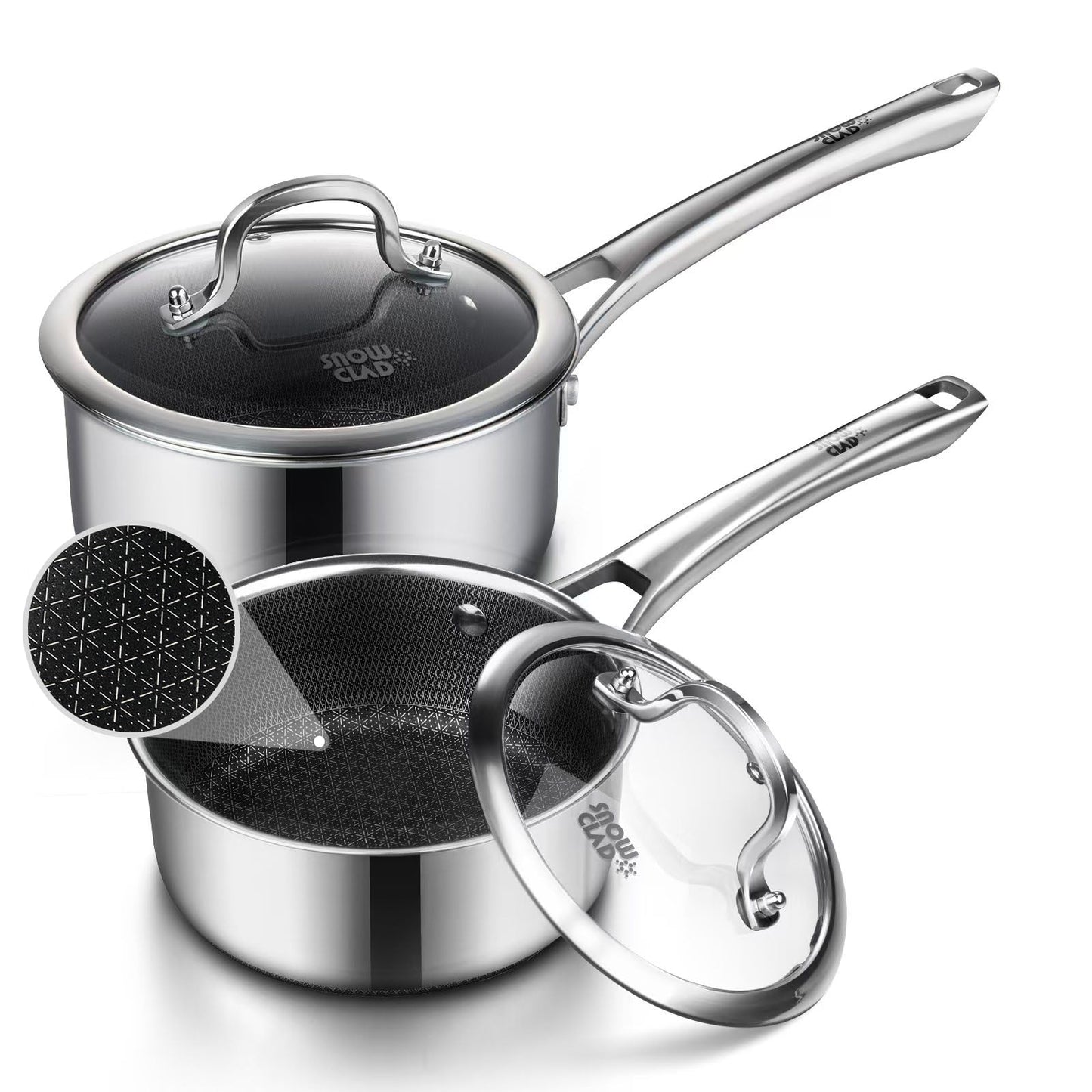Sauce pan with lid,1.5 Quart & 2.5 Quart & 3.5 Quart Nonstick pot set