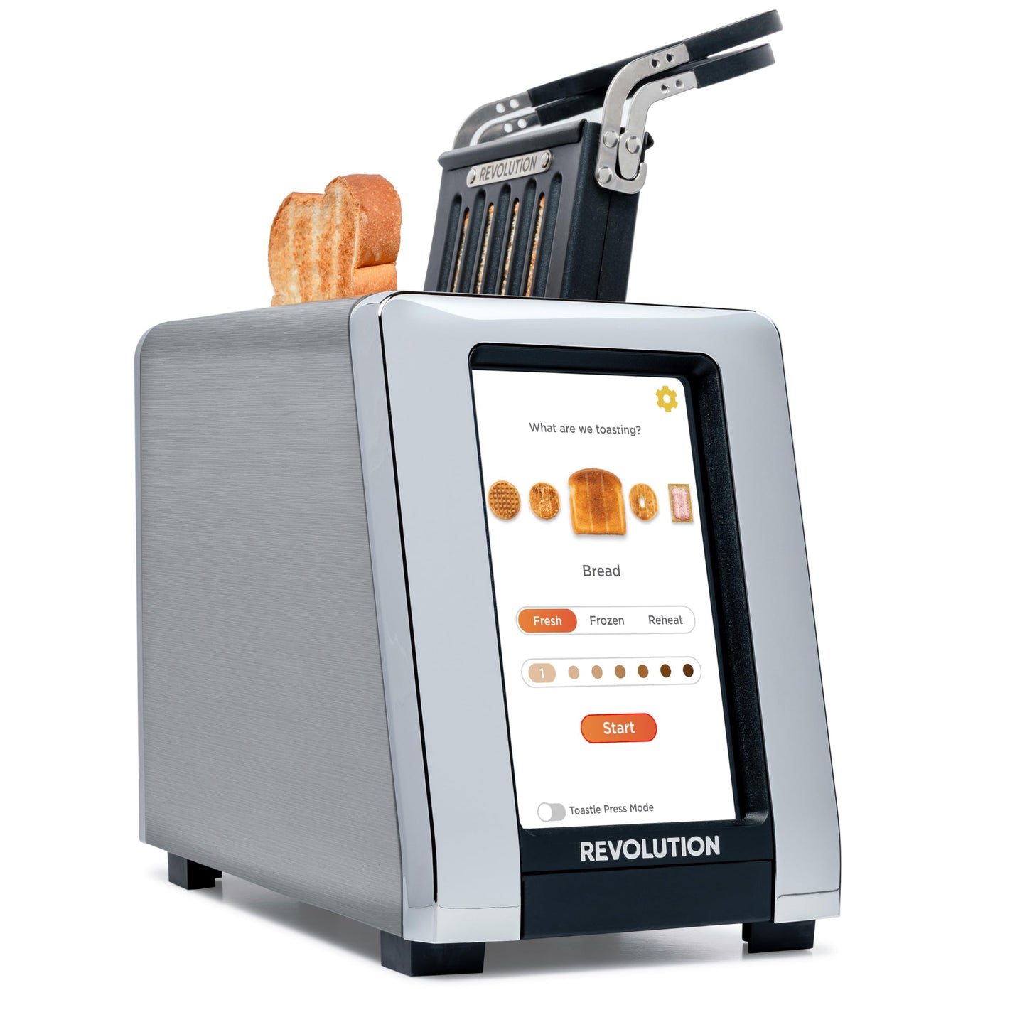 Revolution R180 Connect Touchscreen Smart Toaster with High-Speed InstaGLO Technology – Choose from 6 Bread Types, 7 Browning Levels, & Toastie Press Mode (Stainless Steel, 2-Slice)