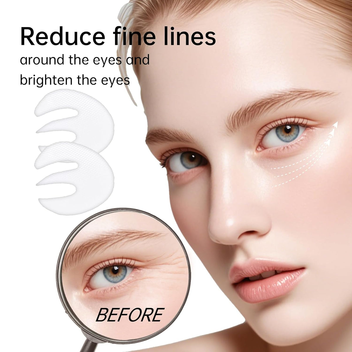 Novoy 7 Pairs Bio-Collagen Real Deep Eye Patches - 6-in-1 Retinol Overnight Eye Patches for Dark Circles, Puffiness & Wrinkles | 2% Caffeine+Hyaluronic+Niacinamide, Korean Popular Eye Mask - ROSE