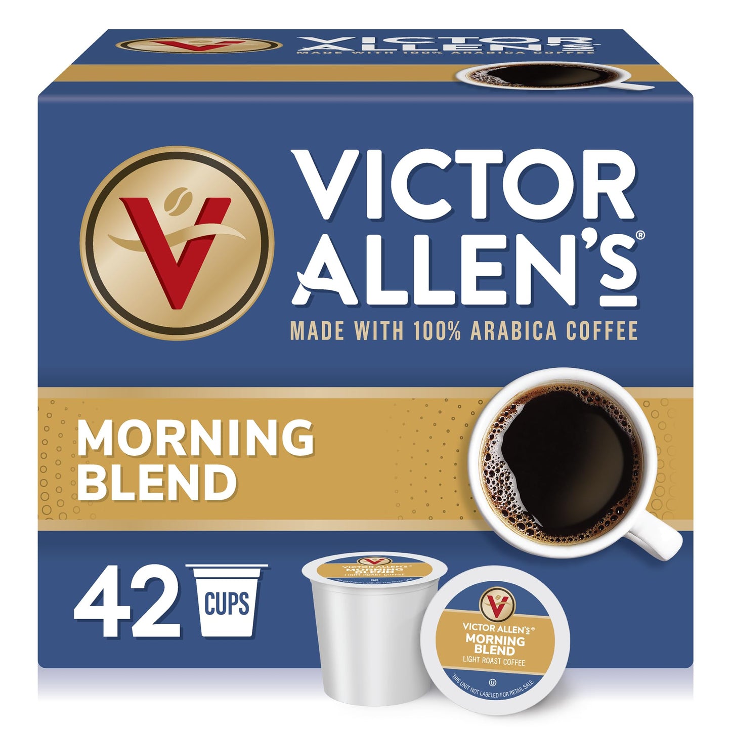 Victor Allen's Coffee Variety Pack (Morning Blend, 100% Colombian, Donut Shop Blend, and French Roast), 42 Count, Single Serve Coffee Pods for Keurig K-Cup Brewers