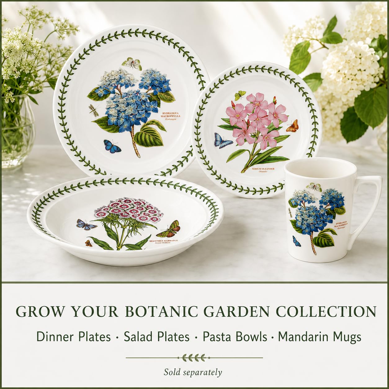 Portmeirion Home & Gifts BG05082 Botanic Garden Side Plates 16.5cm - Set of 6, White