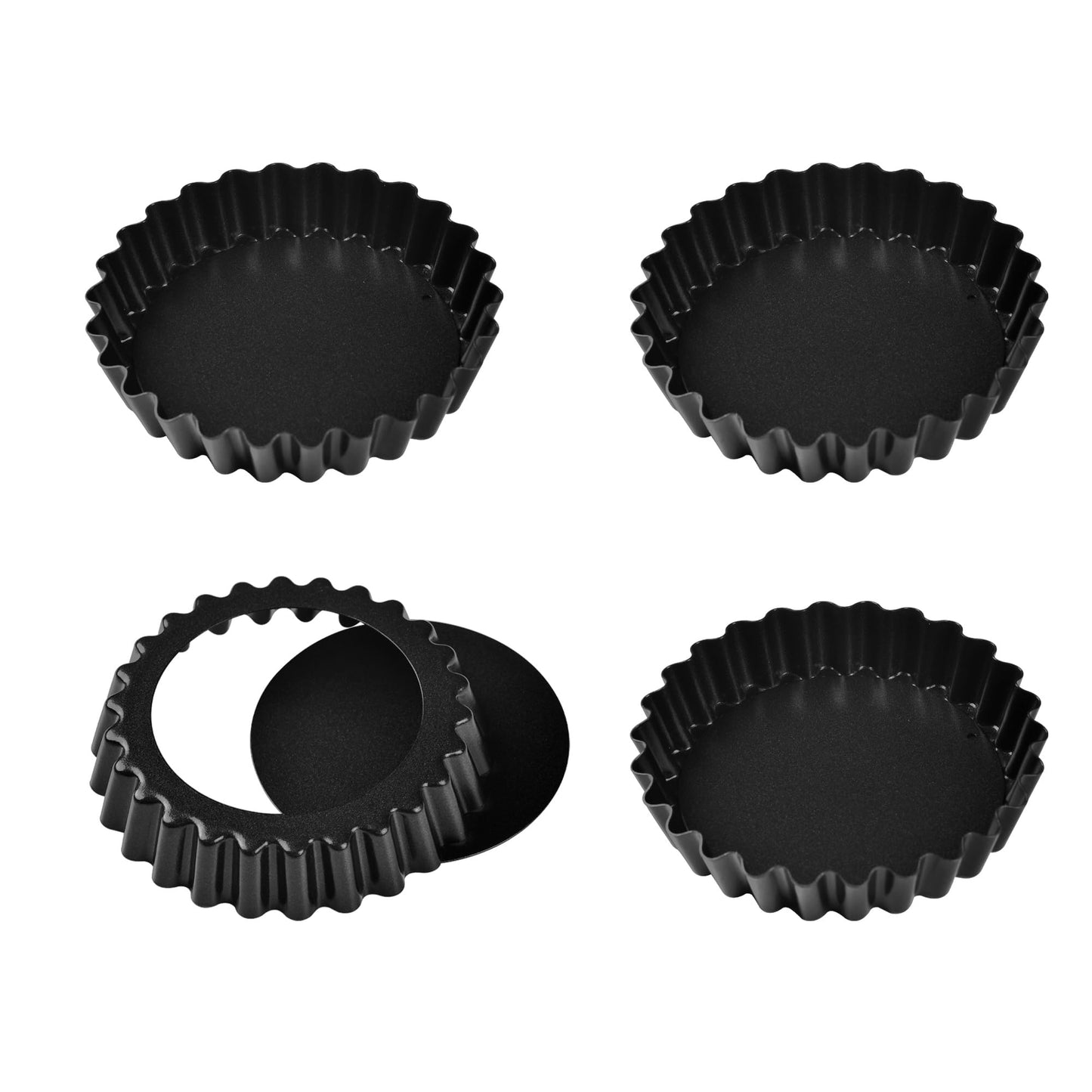 Bakeley Rectangle Tart Pan, 13-Inch with Removable Loose Bottom Non-Stick Oblong Quiche Bakeware for Oven Baking (Black)