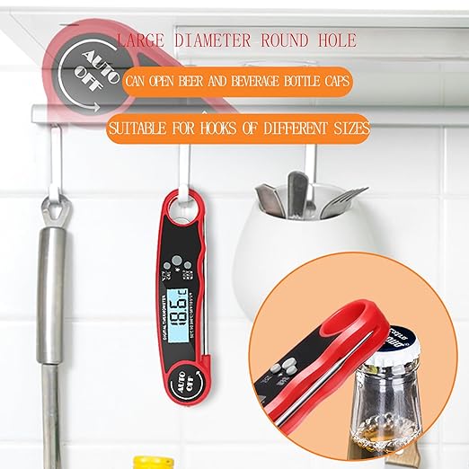 wanijaning Meat Thermometer Digital, Instant Read Food Thermometer for Grilling and Cooking, Waterproof Kitchen Probe with Backlight for Home, Outdoor Grilling and BBQ