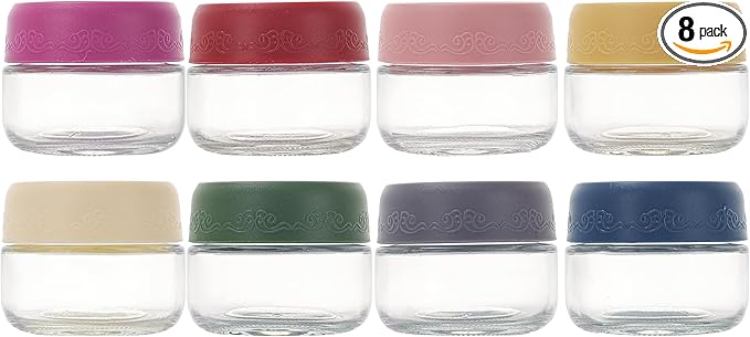 2 OZ Salad Dressing Jar 8 Pack, Airtight Leakproof Bulk Small Glass Sauce Jar with Lids, Reusable for Lunch Box, Bento, Travel & Meal Prep (2 OZ-8Pack)