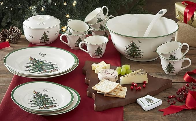 Spode Christmas Tree Luncheon Plate - Festive Holiday Serving Plate