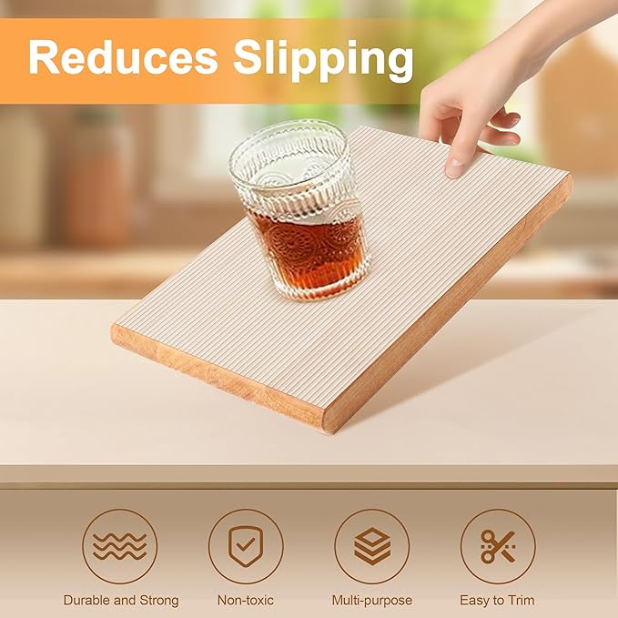 FEXIA Shelf Liners for Kitchen Cabinets Drawer Non Adhesive Non-Slip Liner 12 Inches x 20 FT Waterproof & Oil-Proof Durable Material Fridge Liner for Shelves