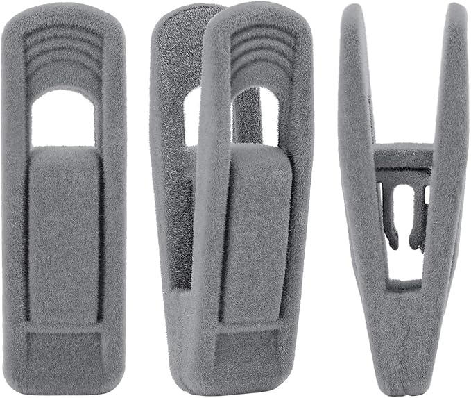 Trgowaul Velvet Hangers Clips, Pants Hangers Velvet Clips, Strong Finger Clips Perfect for Thin Velvet Hangers