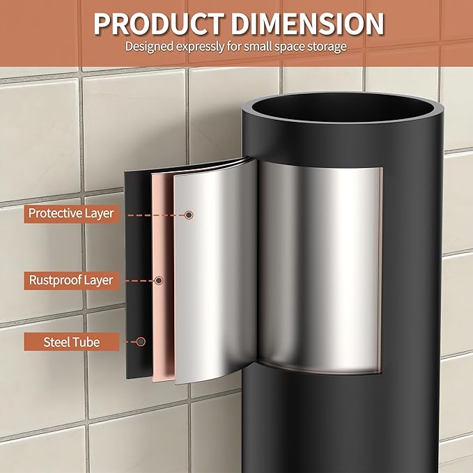 3-Tier Over The Toilet Storage, Freestanding Metal Bathroom Shelves, Space Saver Above The Over Toilet Storage Shelf for Bathroom (Black)