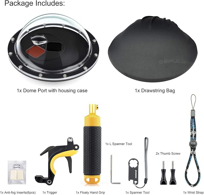 Dome Port for GoPro Hero 8 Black, Dome Port Lens