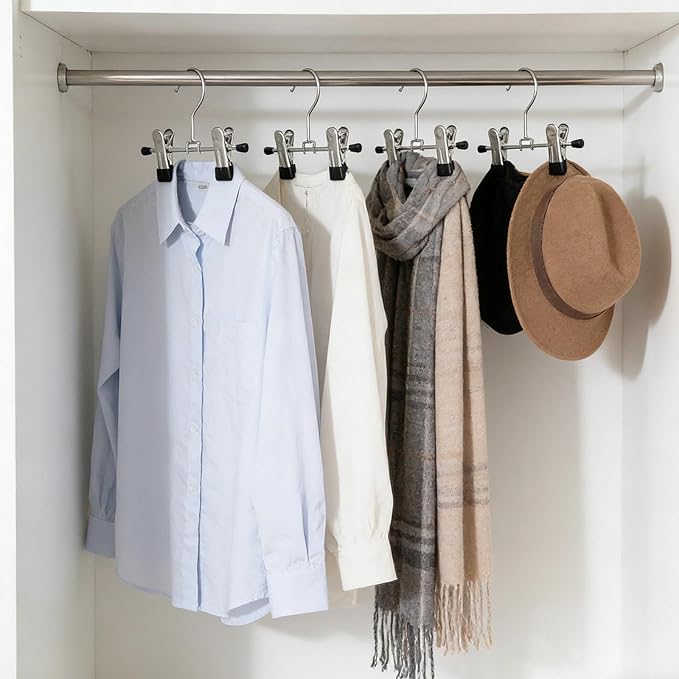 Adjustable Stainless Steel Shoe Rack Pants Folder Multi-Functional Portable Travel Laundry Washing Machine Rack Hooks Socks Clip Boot Hanger Set of 6
