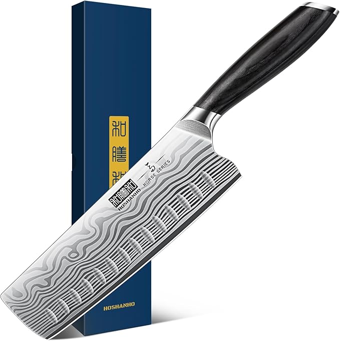 HOSHANHO 7" Santoku Knife, Japanese High Carbon Powder Steel Kitchen Knife