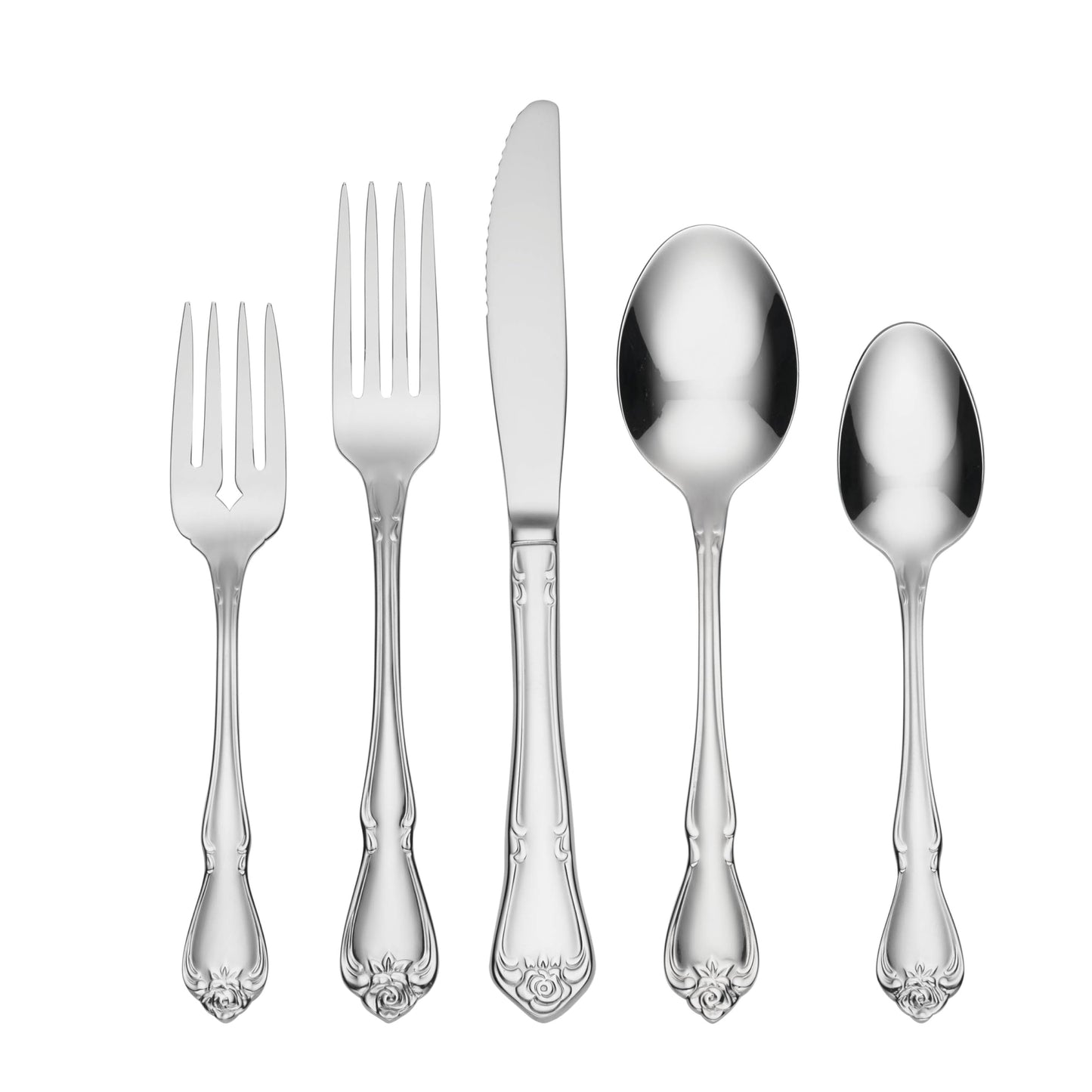 Oneida True Rose 5 Piece Everyday Flatware Serving Set