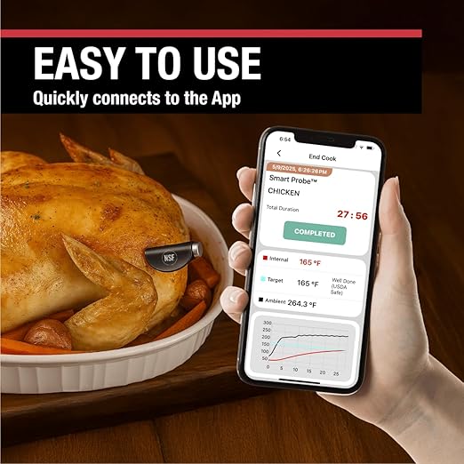 CDN Smart Probe Bluetooth Meat Thermometer | Perfect Father’s Day Gift Under $100 | Wireless Digital Thermometer | NSF Certified Probe | App Monitoring (iOS & Android) | BBQ, Grill, Smoker | STP212