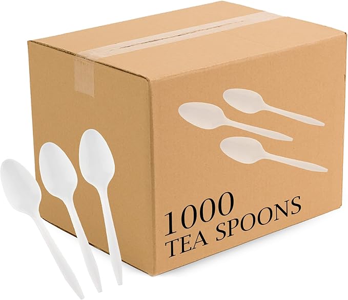 Plasticpro Cutlery Plastic Combo Sets Medium Weight Disposable Silverware White (1000 Count)