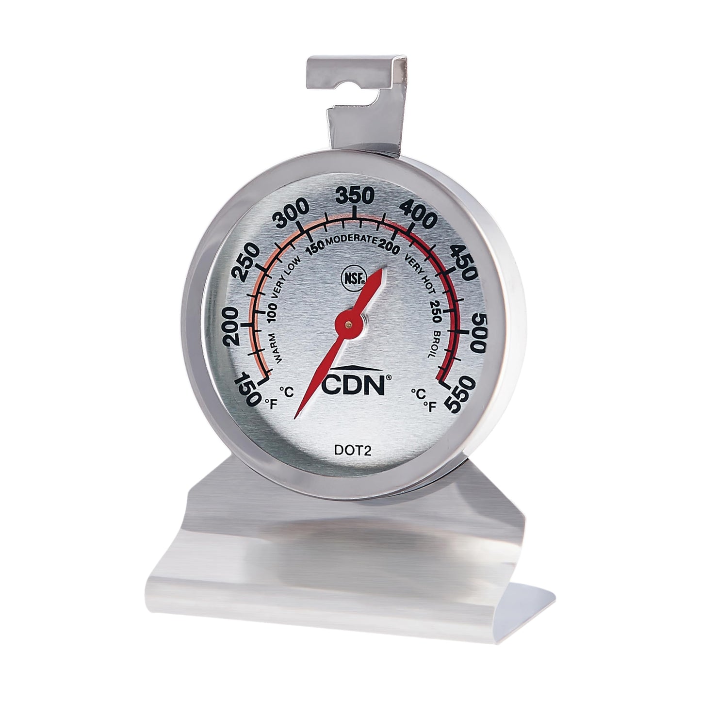 CDN High Heat Oven Thermometer | ProAccurate® | NSF Certified | 100-750°F Range | For Broiling, Roasting, High-Temp Cooking | Lab Glass Lens | POT750X