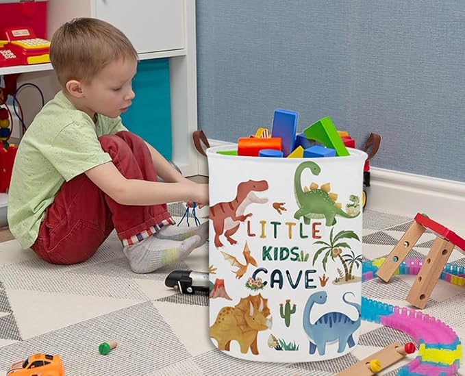 Kids Laundry Basket Dinosaur Hamper for Nursery Boy and Girl Cute Kids Toys Storage Bin Organizer Room Decor for Home(Dinosaur)