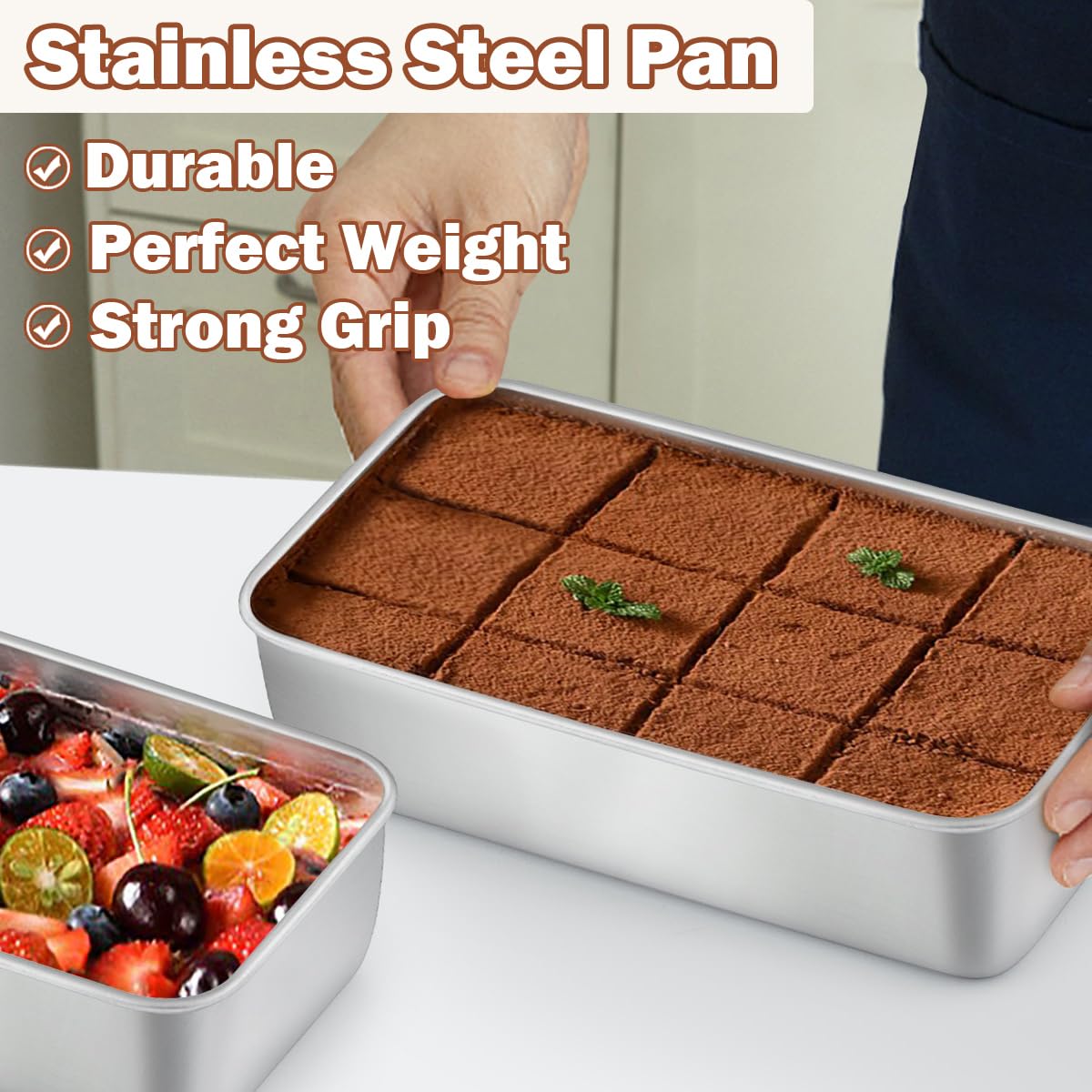 LIANYU Loaf Pan for Baking Bread, 9x5In Stainless Steel Bread Pan, 4 Pack