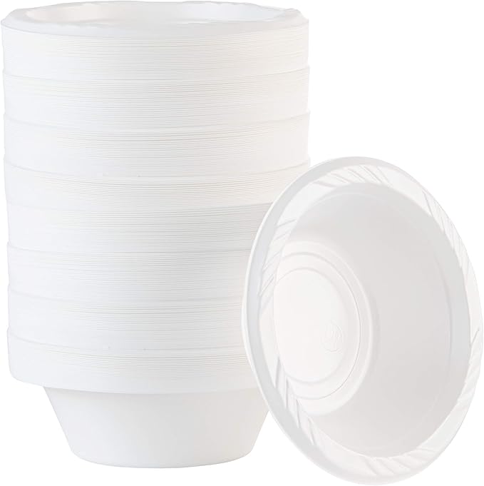 100 Count Disposable 6 Inch White Plastic Dessert Plates