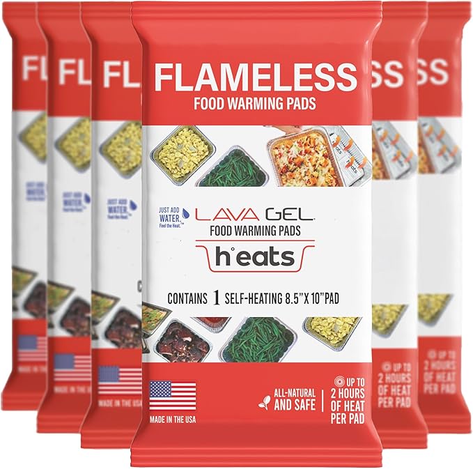Lava Gel Flame-Free Catering Heat Pads & Buffet Kits – Sustainable Natural Mineral Food Warming Solution for Full & Half Pans (Party Kit/Pack of 12)