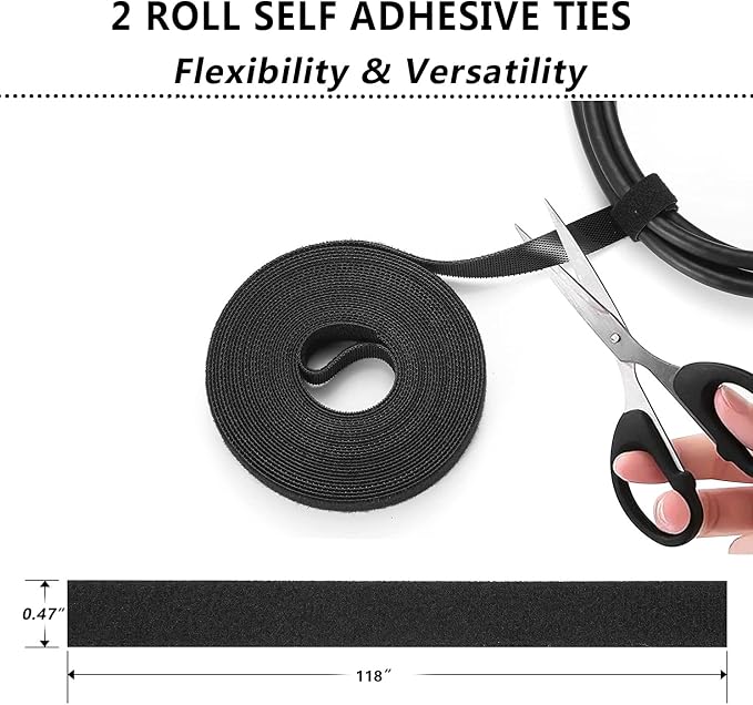 N NOROCME 192 PCS Cable Management Kit 4 Wire Organizer Sleeve, 11 Cable Holder