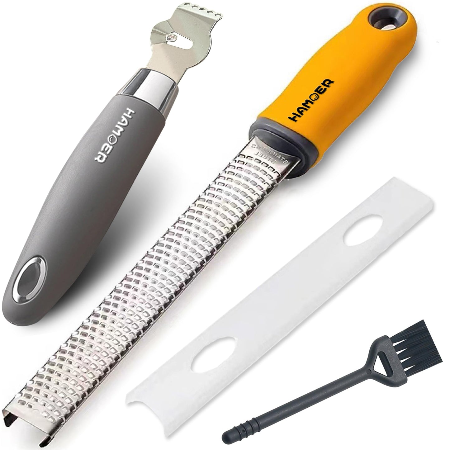 HAMOER Lemon Citrus Zester Channel knife for Lemon Twist Grates 2in1 Tool
