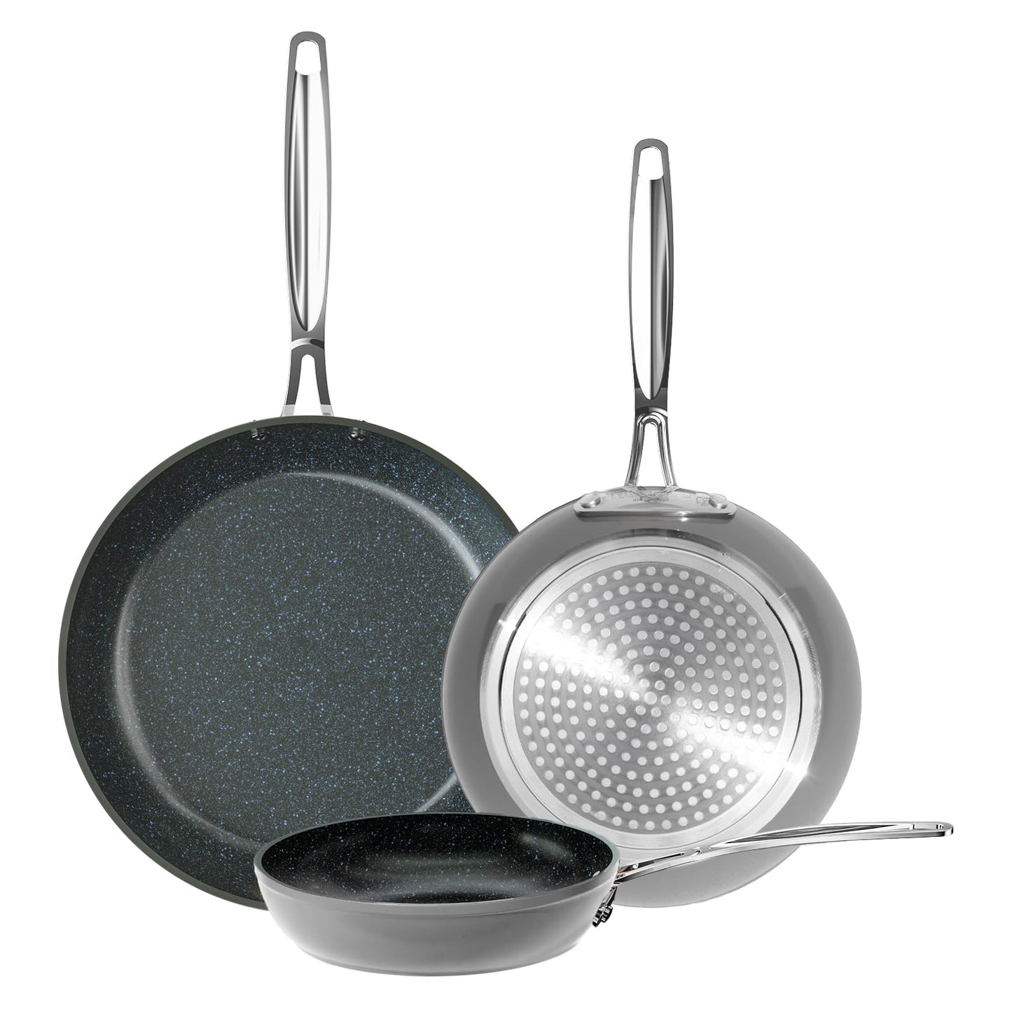Nuwave 3-Piece 8”, 10”, 12” Forged Lightweight Frying Pan Set