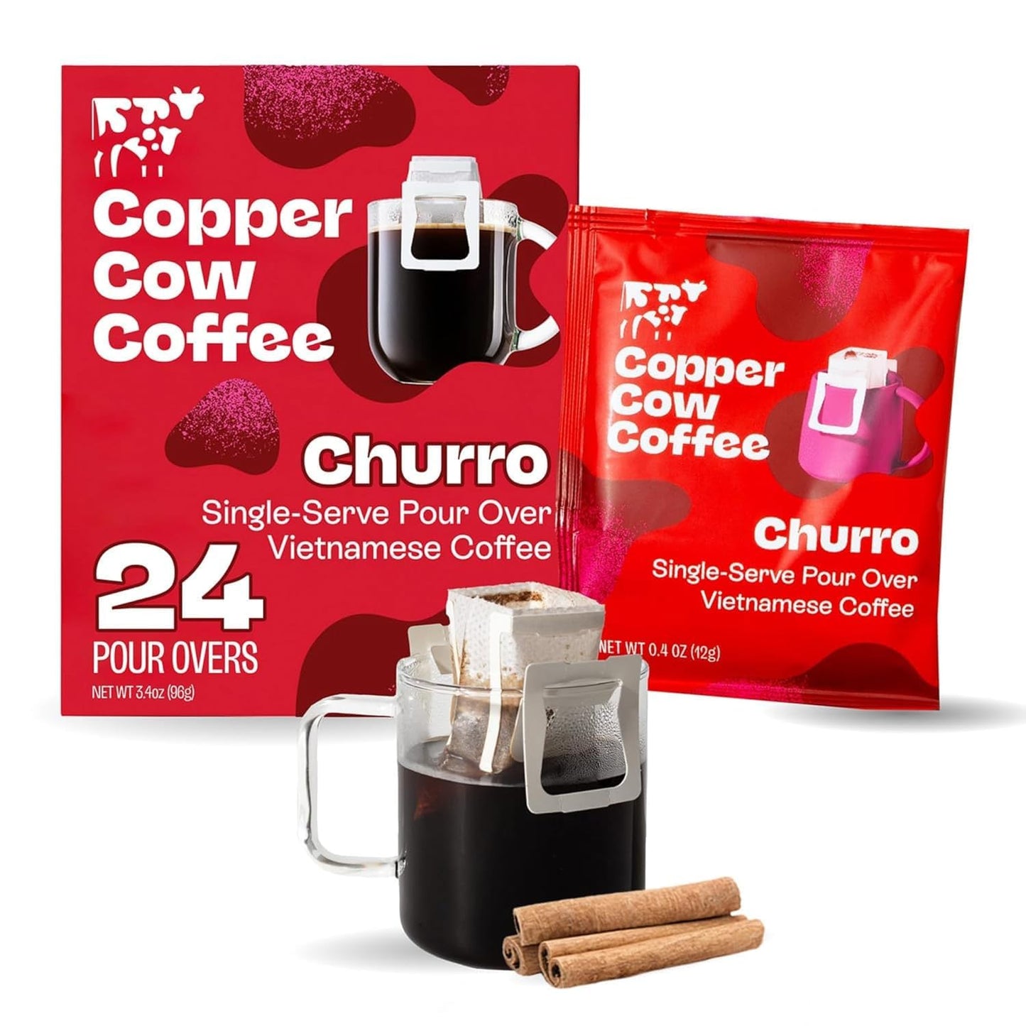 Copper Cow Coffee Vietnamese Pour Over Variety Pack, 5 Single-Serve Filters