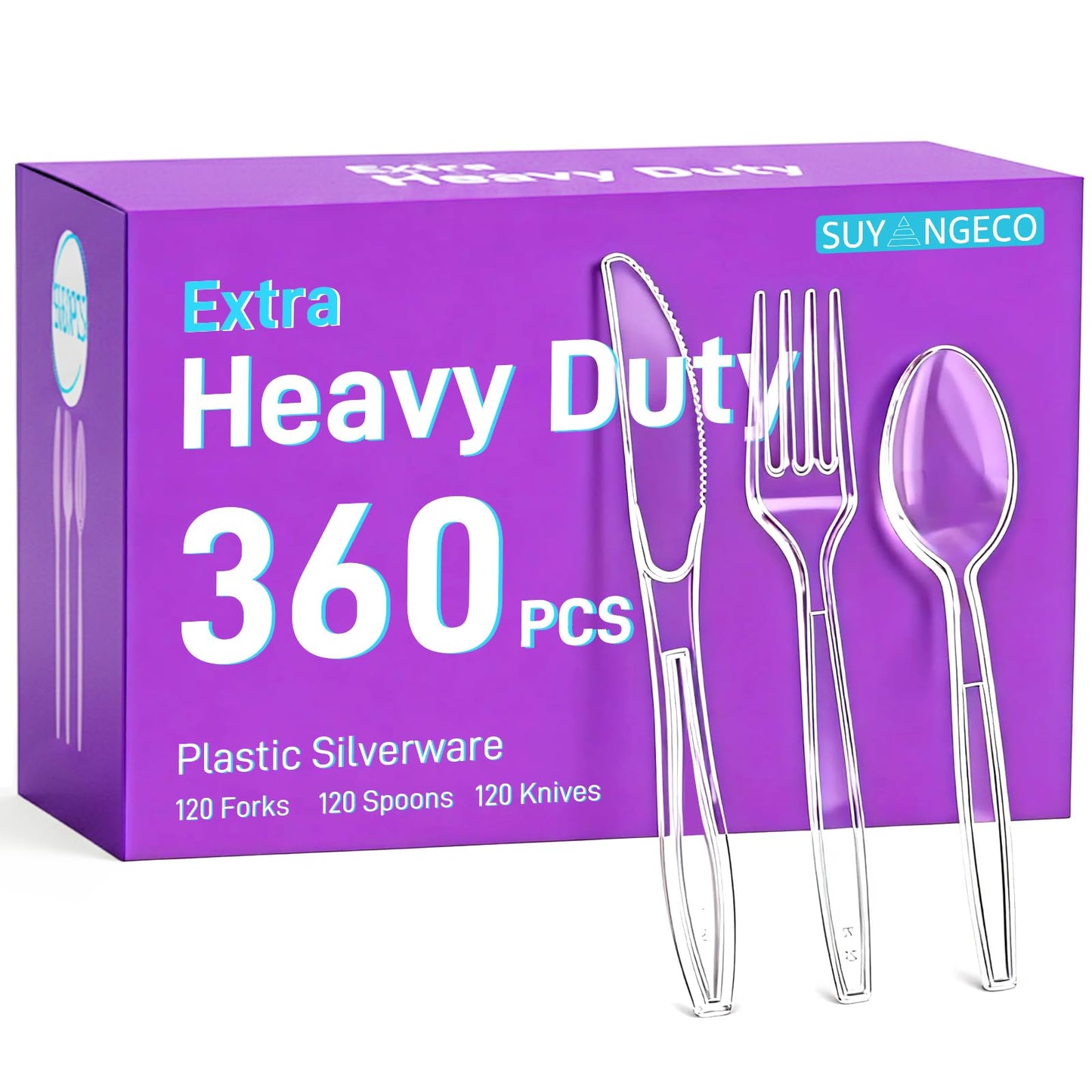 400 Count Extra Heavy Duty Plastic Spoons Clear Disposable Spoons Bulk