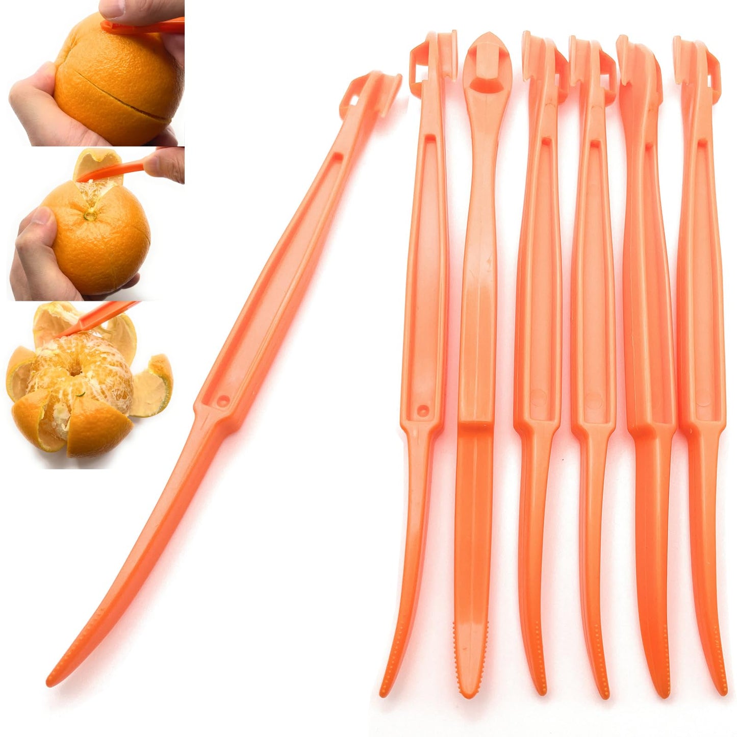 7 Orange Peeler Tools Plastic Citrus Fruit Peel Remover lemon Opener Cutter