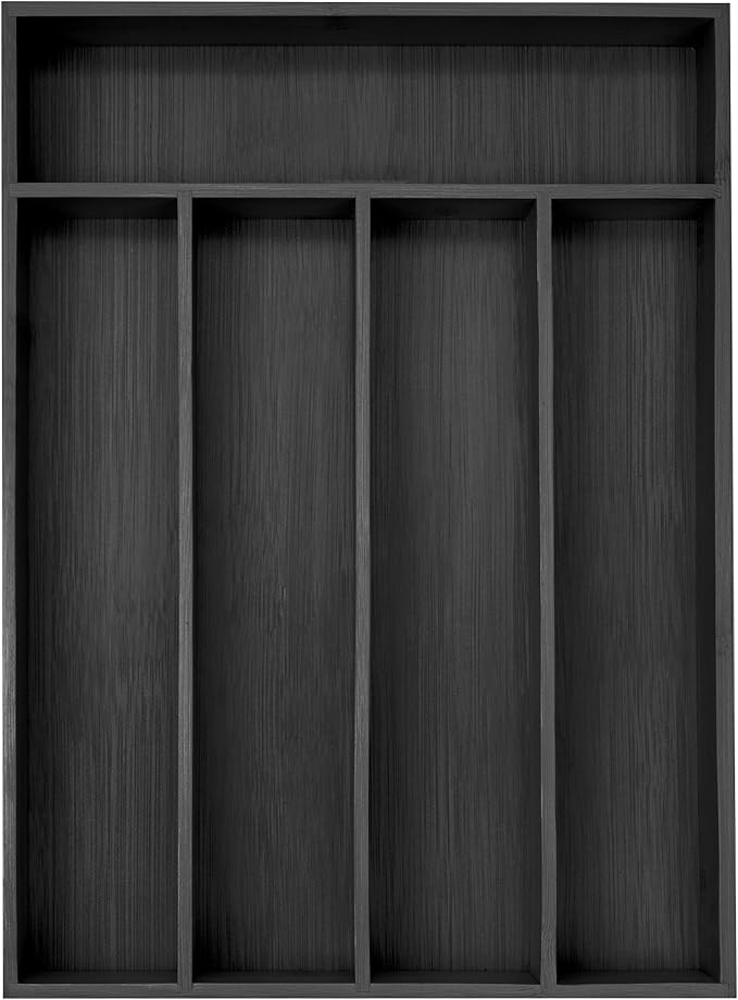 Besilord Silverware Organizer Kitchen Drawer Organizer Utensil Organizer Bamboo Silverware Holder Cutlery Organizer in Drawer Flatware Organizer Tray(7 slots, Natural