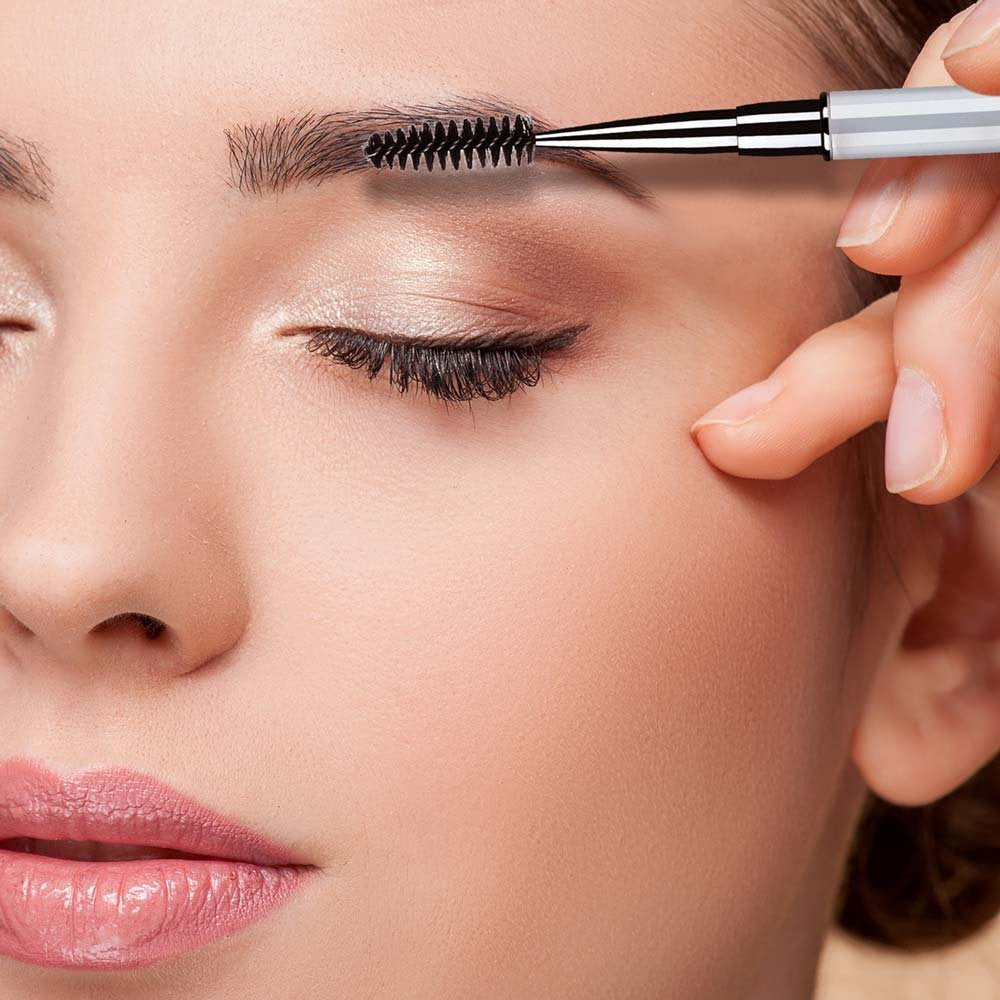 2 Pieces Eyelash Brush with Cap, Mascara Spoolies Reusable Brow Brushes Lash Wands Applicator Spooly for Lashes
