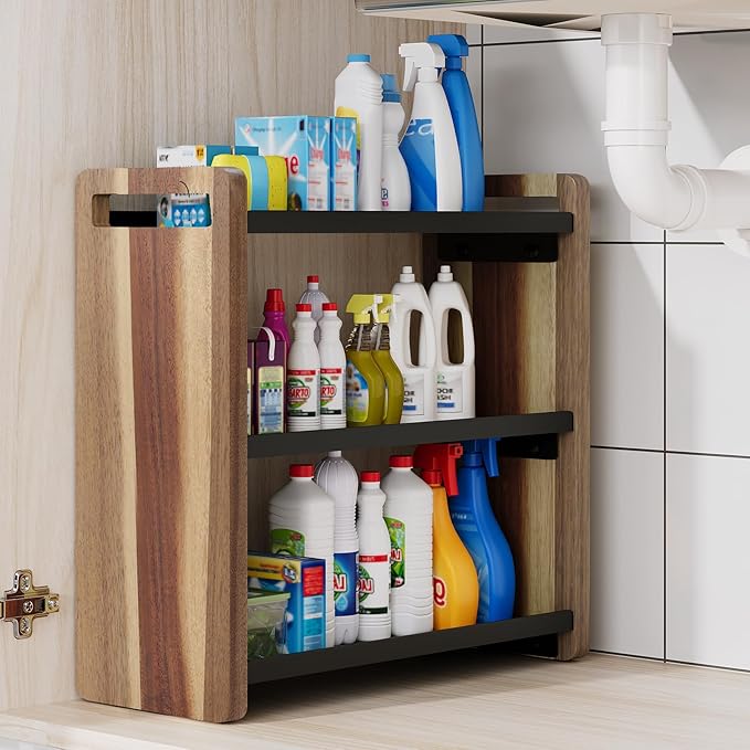 Bathroom Counter Organizer,Bathroom Counter Shelf,Bathroom Organizers,Under Sink Organizer,Cologne Organizer For Men,Cologne Cabinet,Spice Rack Organizer for Cabinet,Gifts(Brown 3 Tier)