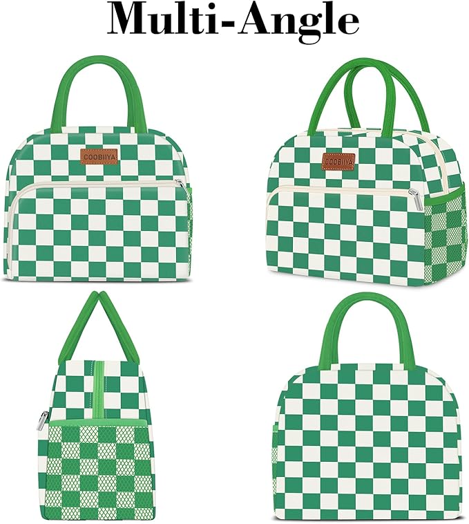 Coobiiya Lunch Bag Lunch Box for Women Men, Cute Lunch Tote Bags Insulated Reusable LunchBags Large Capacity Cooler Bag for Work Travel Picnic adults