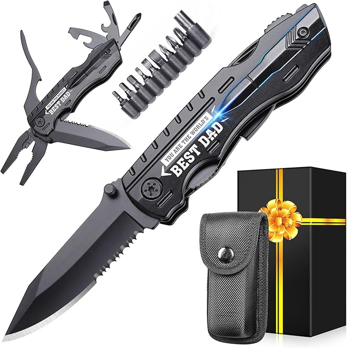 Gifts for Men Dad Him, Birthday Gifts for Man Husband Guy, Multitool Pocket Knife, Groomsmen Gift, Stocking Stuffers for Men, Christmas Fathers Day Mens Gift, Hunting Camping Knives for Outdoor