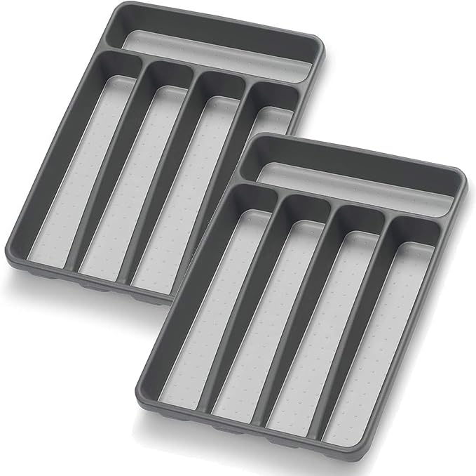 Loyareal Silverware Organizer Utensil Organizer Holder Kitchen Drawer Organizer Plastic Silverware Tray for Drawer Flatware Organizer 6 Compartment White