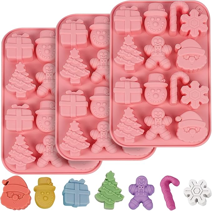 EDUEE Silicone Star Candy Molds - 3pcs for Baking, Ice Cube, Resin, Soap, Jelly (Star Size 1.93in)