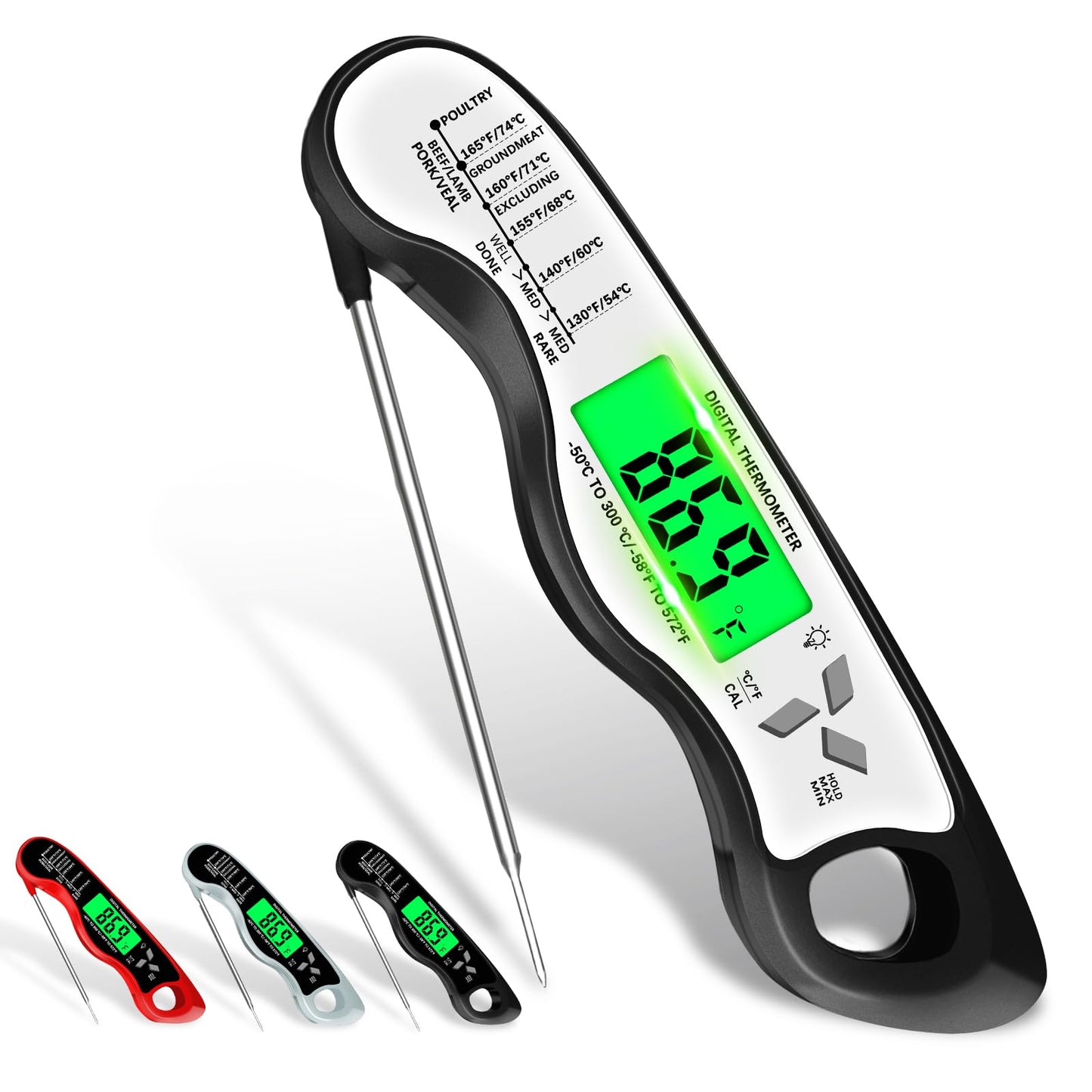 Cooking Thermometer，IP67 Waterproof Meat Thermometer Digital
