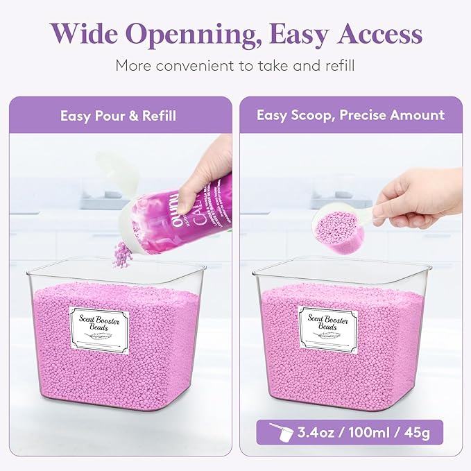 Lifewit Large Laundry Pods Container& Dryer Sheet Holder, Laundry Storage Containers, Laundry Room Organization Storage Jars for Powder, Scent Booster Beads,Bamboo Lid,0.53+0.7 gal,4 Pcs