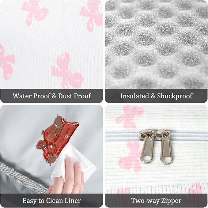 MEXS Insulated Lunch Bag for Women Men Large Reusable Lunch Box Adult Leakproof Portable Cooler Tote Bags for Work Picnic Bowknot