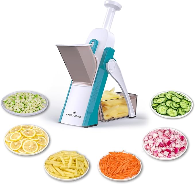 ONCE FOR ALL Mandoline Slicer for Kitchen, All in 1 Veggie Slicer, Orange
