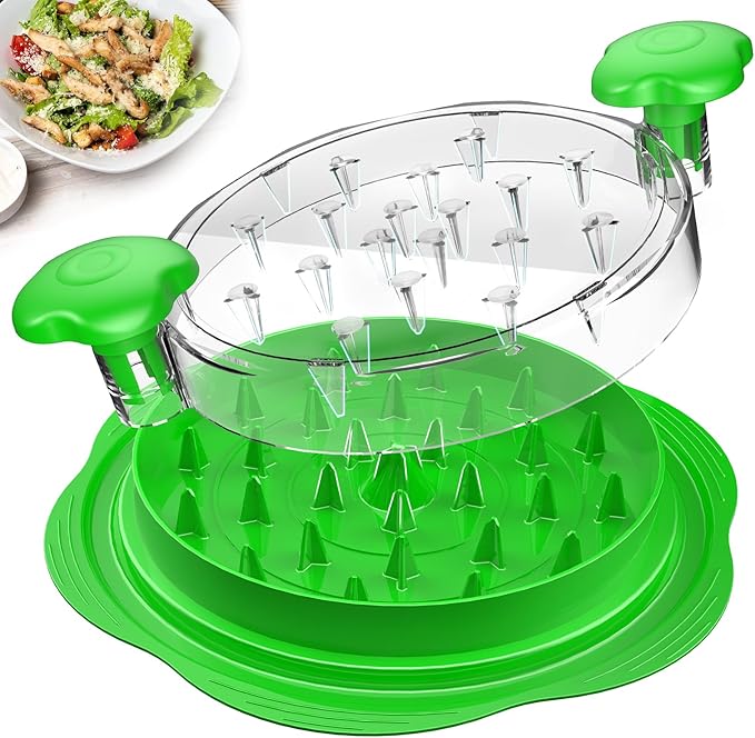 Chicken Shredder Tool Twist Large Meat Shredder with Brush&Fork, Brown