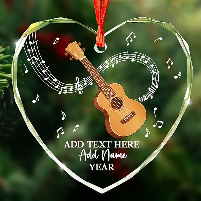 Personalized Oboist Christmas Glass Ornament 2026, Oboe Teacher Christmas Tree Ornaments, Custom Text Name & Year Oboe Ornament Gift for Student Friend, Musical Instruments Xmas Decorations