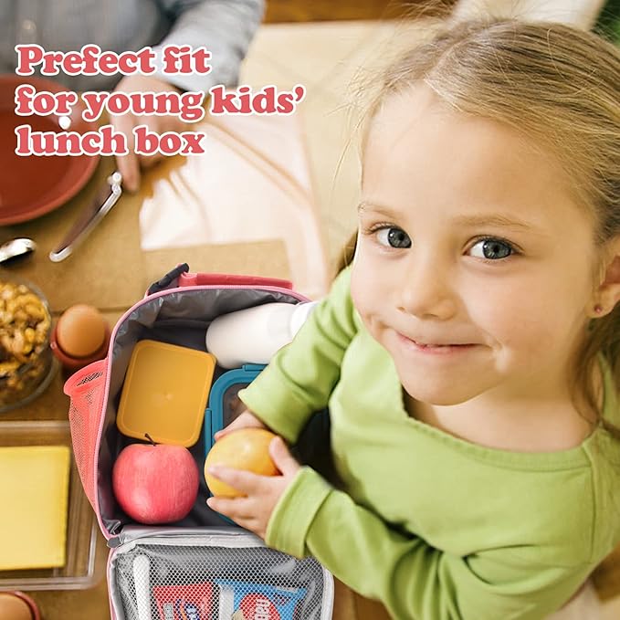 Lunch Box Kids,Premium Insulated Lunch Bag for Girls Boys,Soft Bag Mini Cooler Back to School Thermal Reusable Lunch Bag for Work School Picnic -Red