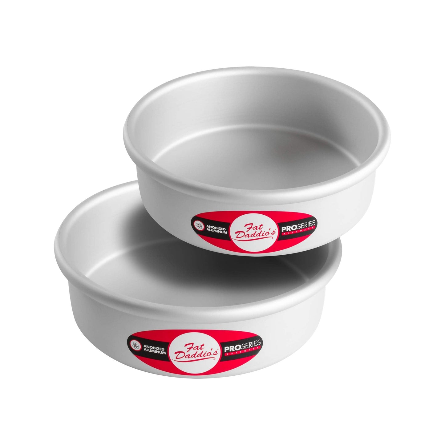 Fat Daddio's Anodized Aluminum Round Cake Pans, 2 Piece Set, 5 x 2 Inch