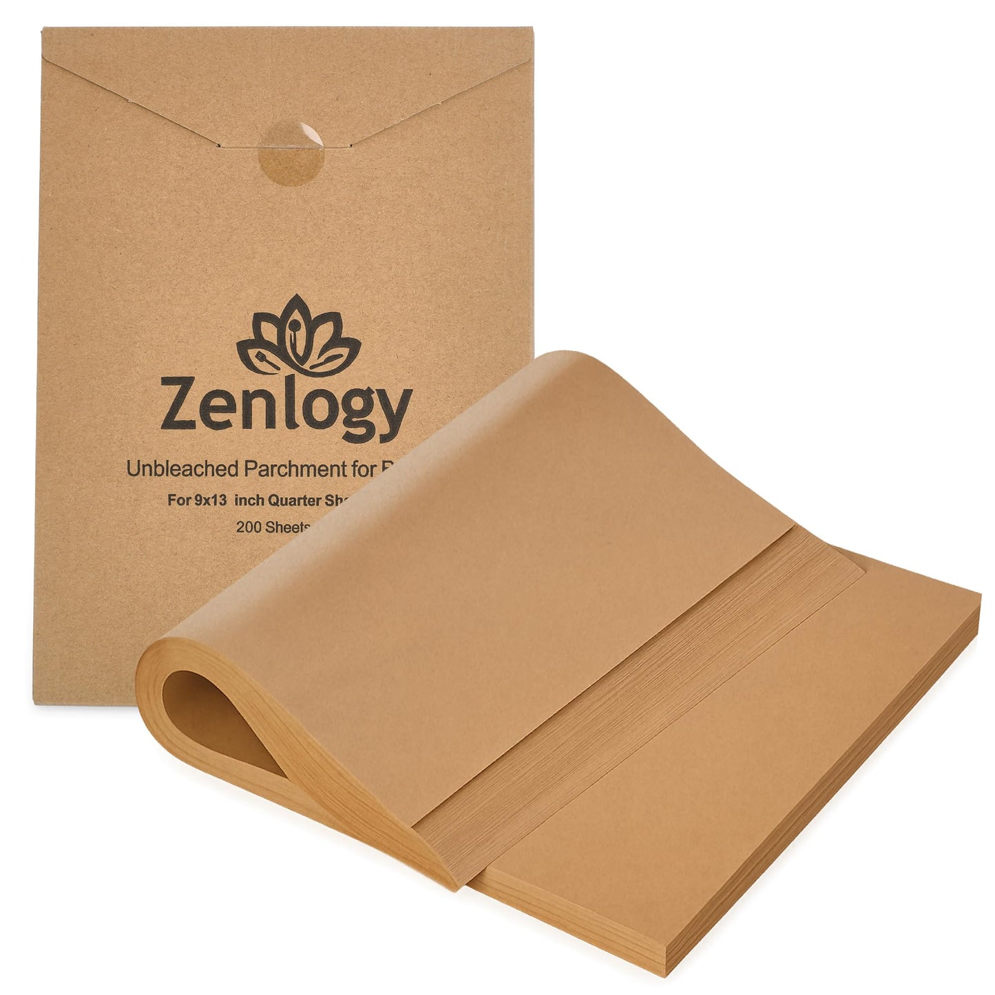 Zenlogy 9x13 Parchment Paper, 100 Sheets, Pre-Cut, Baking & Roasting