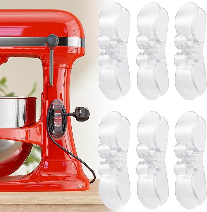 6PCS Upgraded Cord Organizer for Appliances, Kitchen Appliance Cord Organizer Stick On, Appliance Cord Wrappers, Cord Holder, Cord Winder for Air Fryer, Blender, Coffee Maker, Pressure Cooker, Toaster