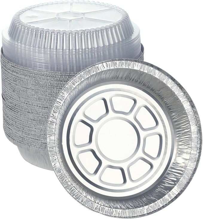 Waytiffer 60 Pack Aluminum Pans 7” Round Disposable Foil Pans With Lids